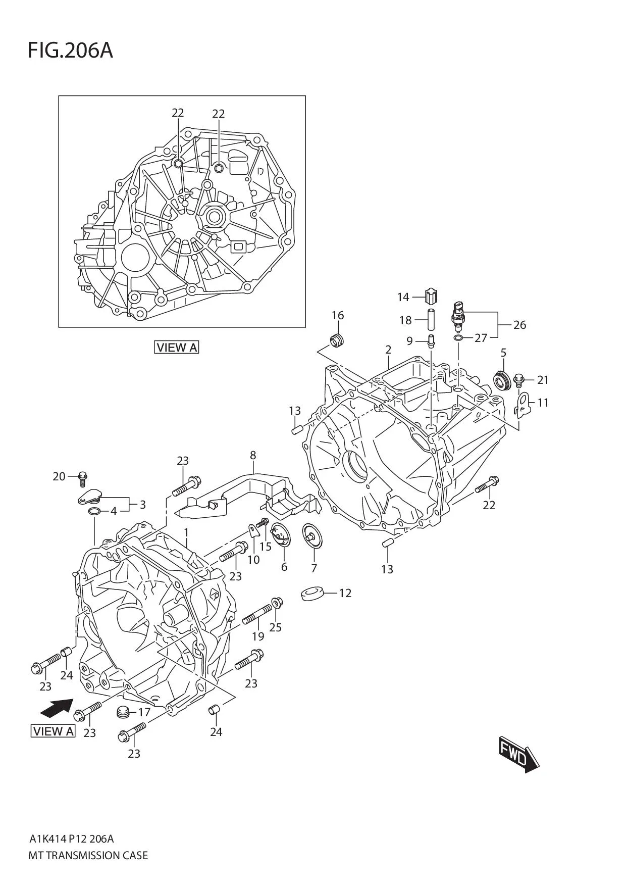 FIG.206A MT TRANSMISSION CASE (5MT)