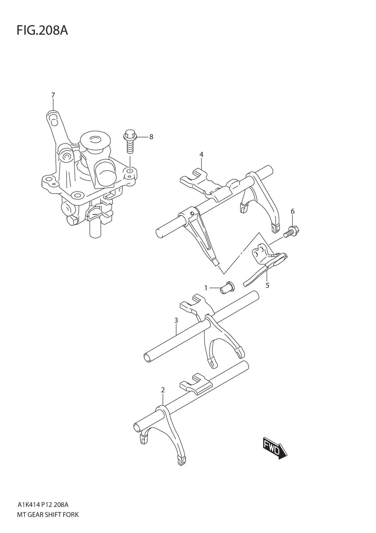 FIG.208A MT GEAR SHIFT FORK (5MT)