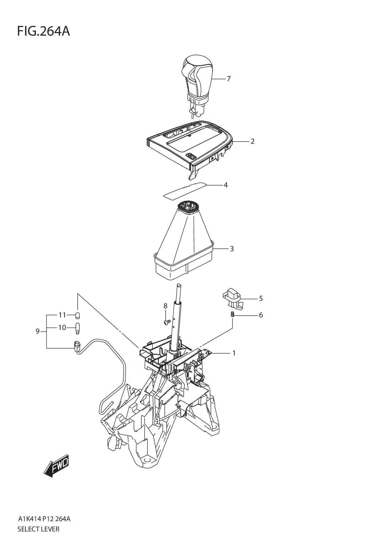 FIG.264A SELECT LEVER (4AT)