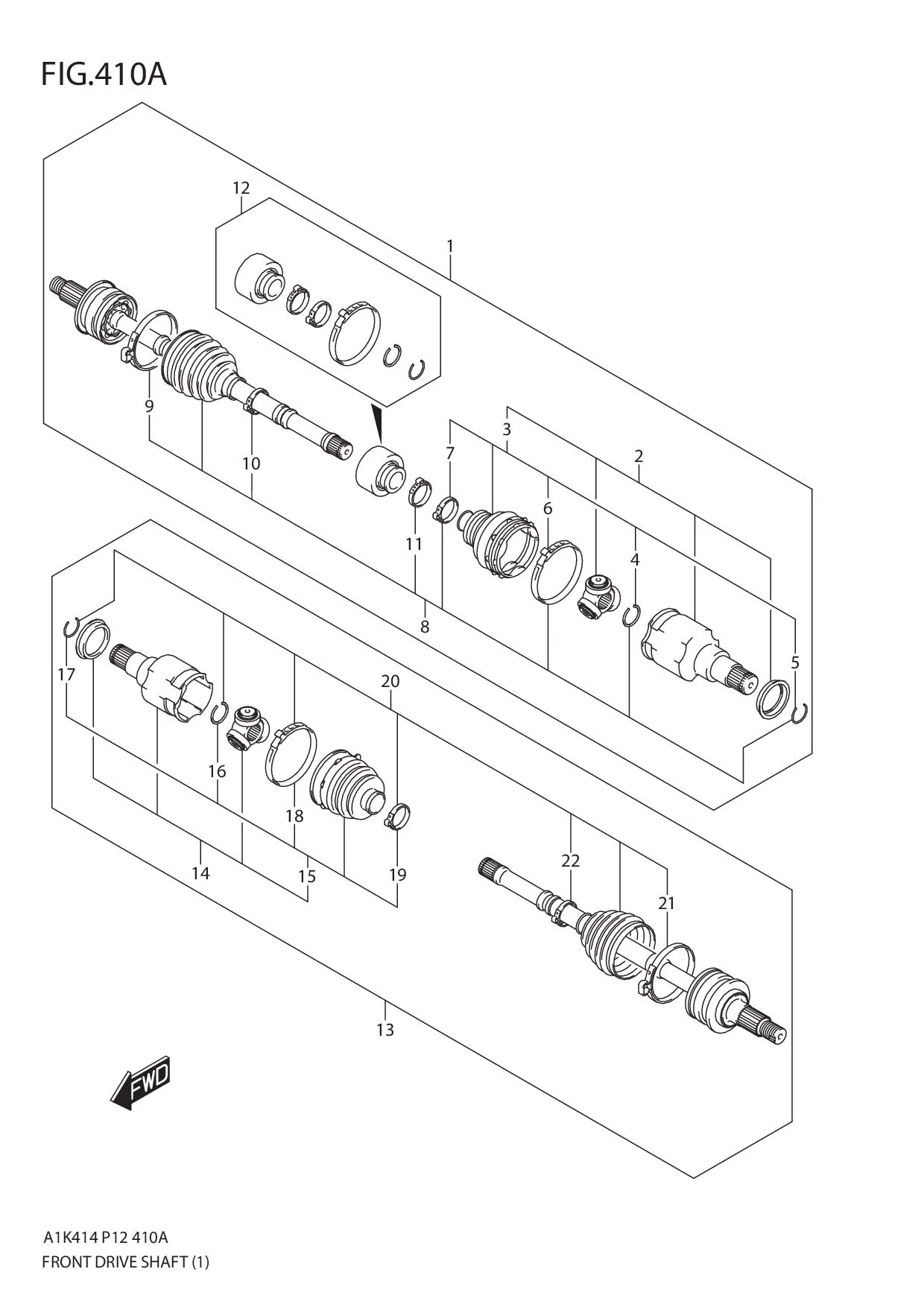 FIG.410A FRONT DRIVE SHAFT (5MT)