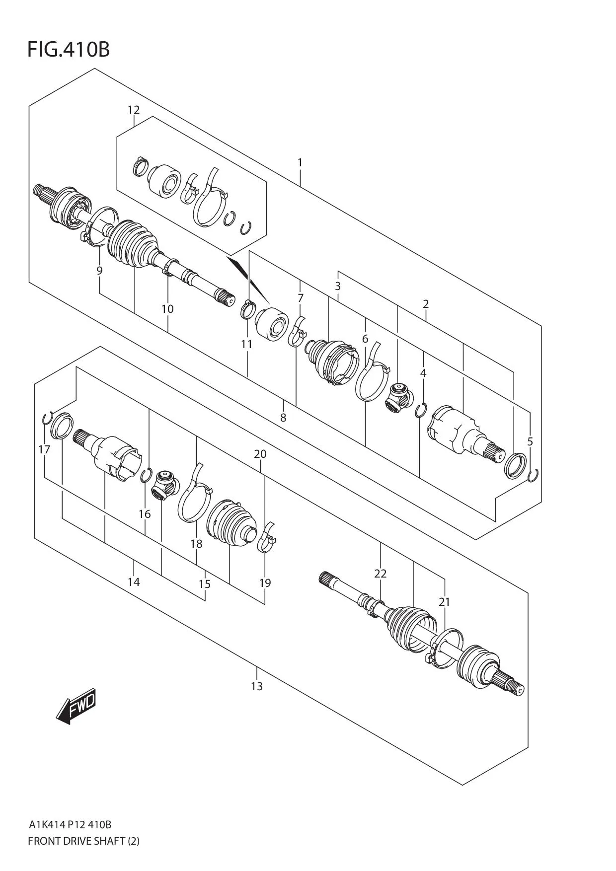 FIG.410B FRONT DRIVE SHAFT (4AT)