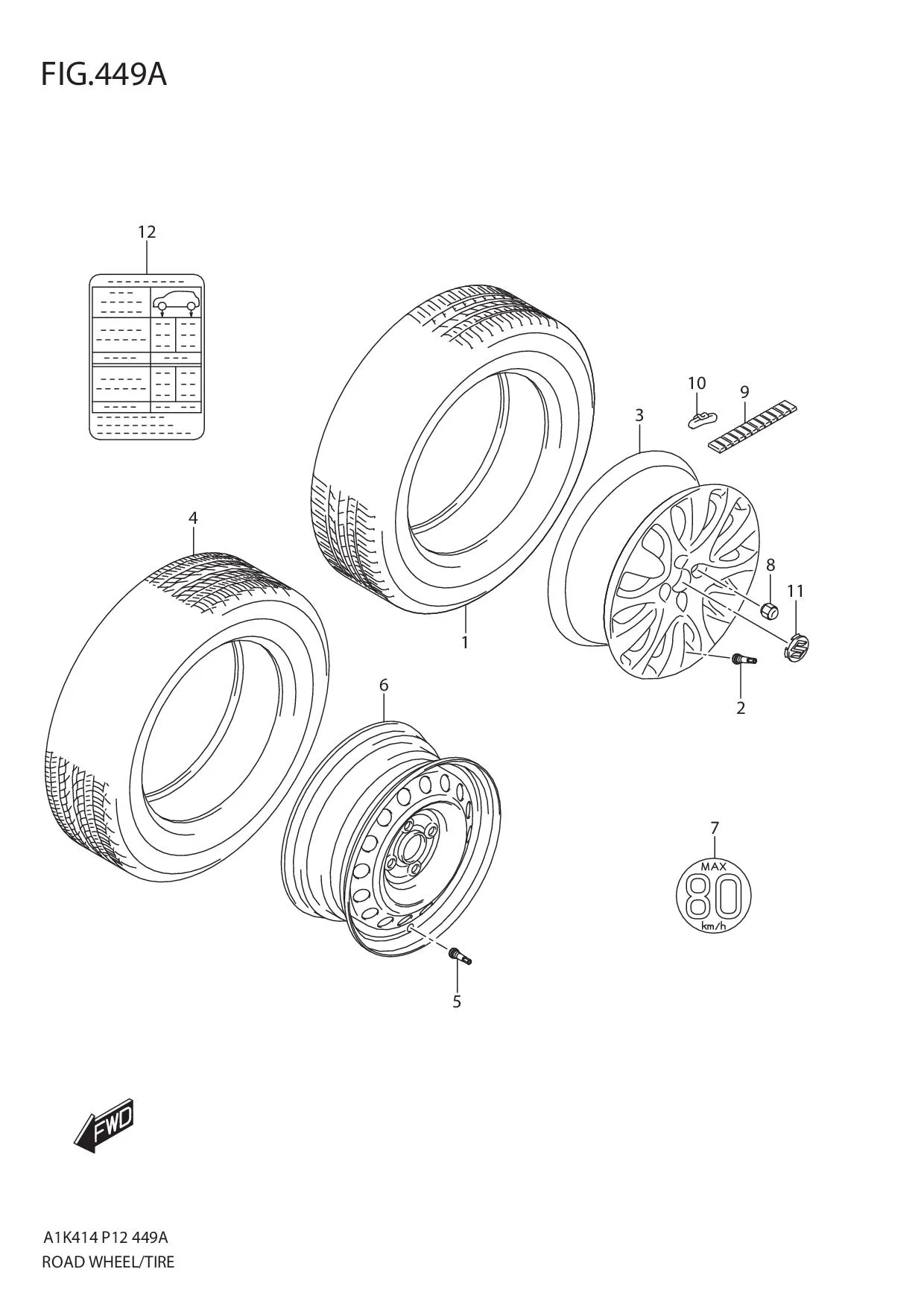 FIG.449A ROAD WHEEL/TIRE