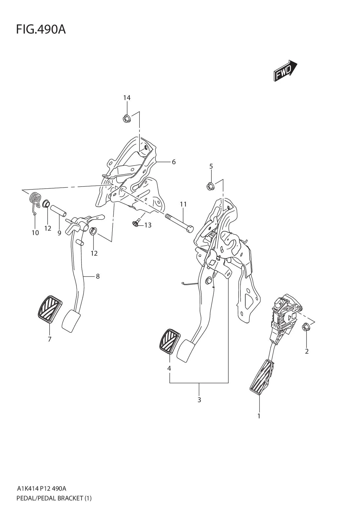 FIG.490A PEDAL/PEDAL BRACKET (5MT)