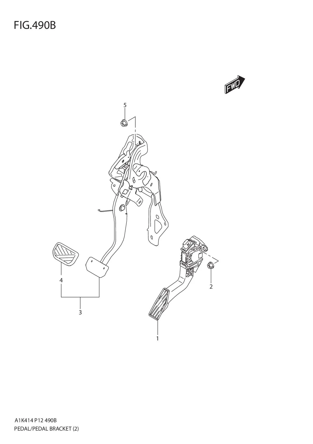 FIG.490B PEDAL/PEDAL BRACKET (4AT)