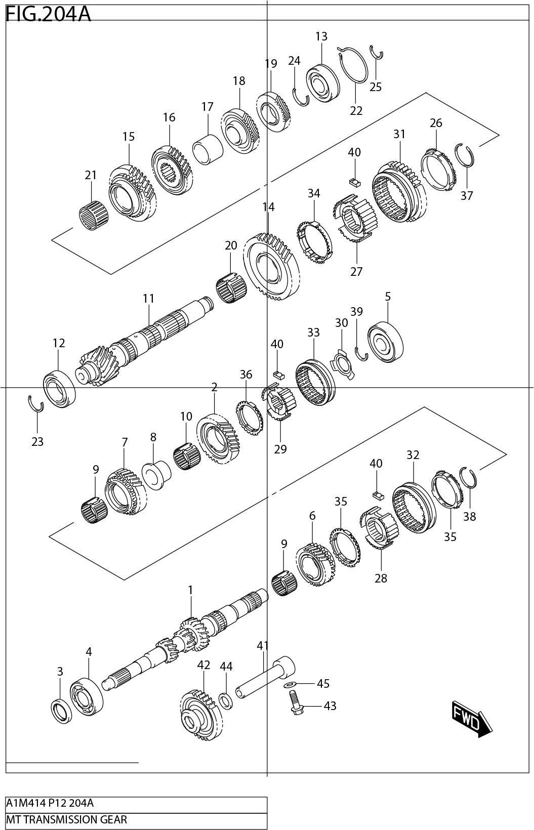 FIG.204A MT TRANSMISSION GEAR (5MT)