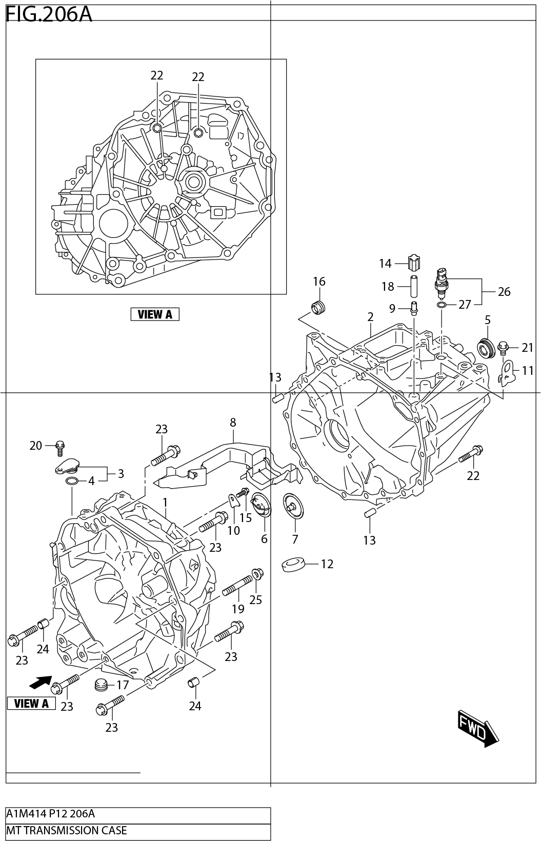 FIG.206A MT TRANSMISSION CASE (5MT)