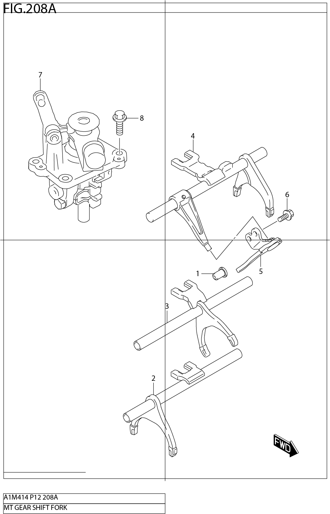 FIG.208A MT GEAR SHIFT FORK (5MT)
