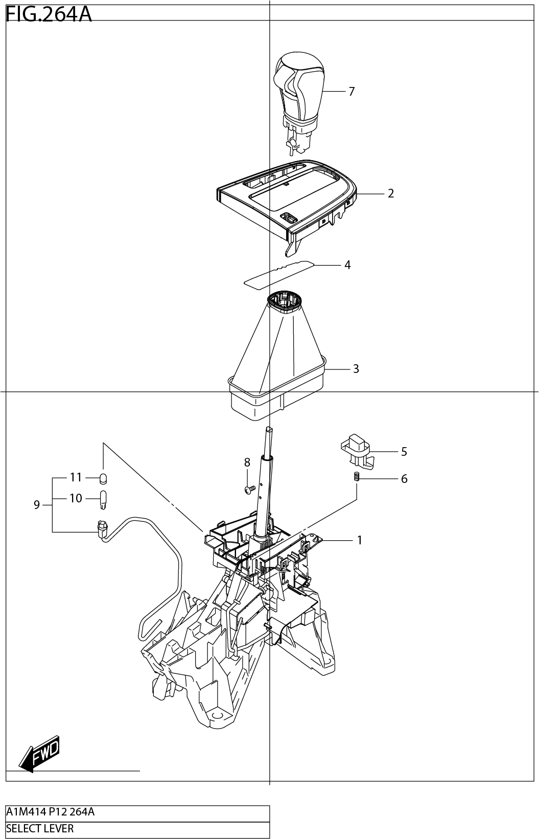 FIG.264A SELECT LEVER (4AT)