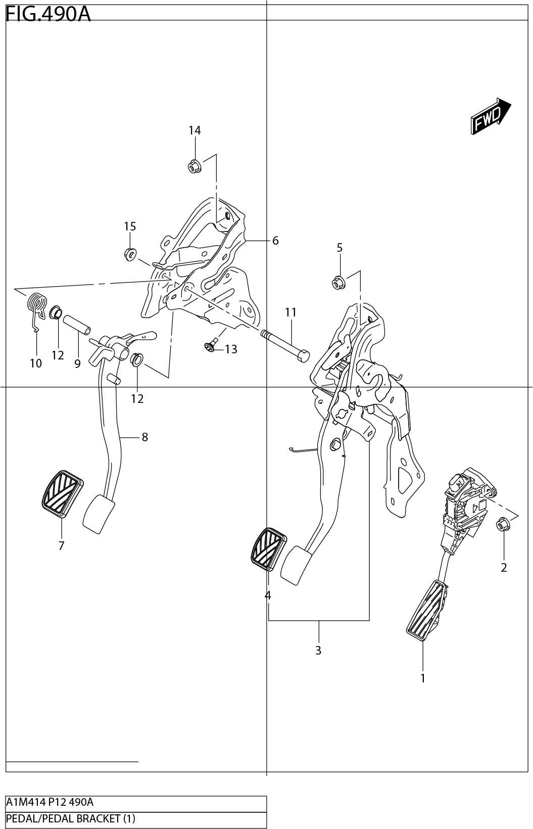 FIG.490A PEDAL/PEDAL BRACKET (5MT)