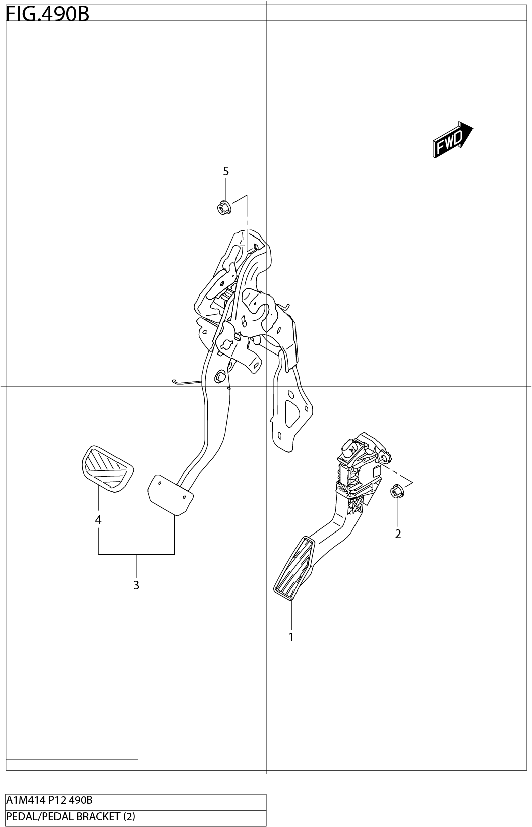 FIG.490B PEDAL/PEDAL BRACKET (4AT)