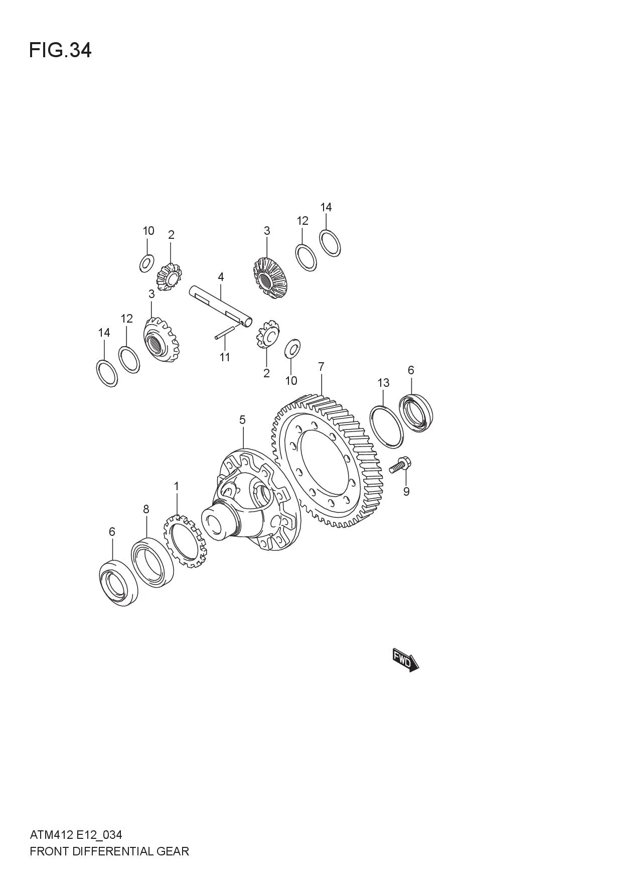 FRONT DIFFERENTIAL GEAR (5AGS)