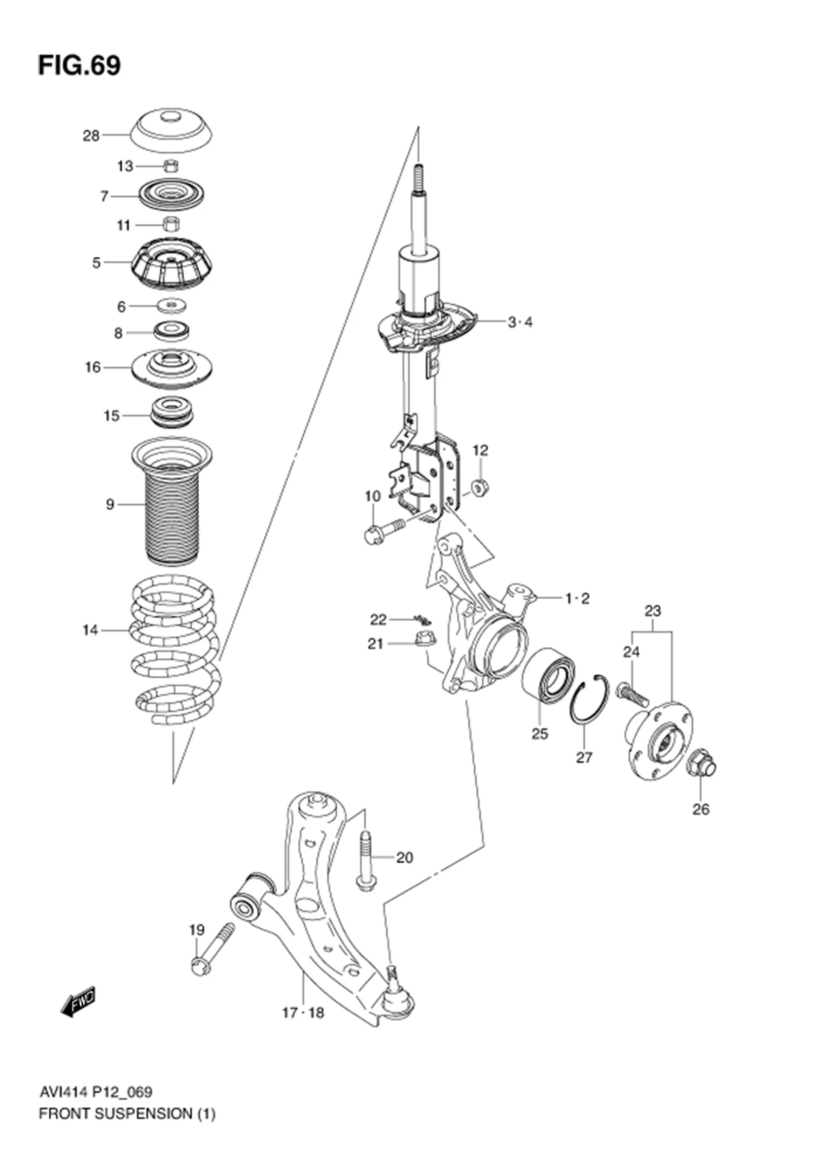 FRONT SUSPENSION (TYPE 1) 