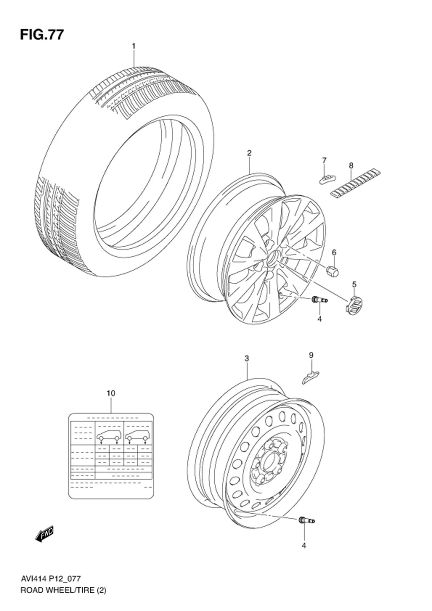 ROAD WHEEL/TIRE (DLX,SDX) 