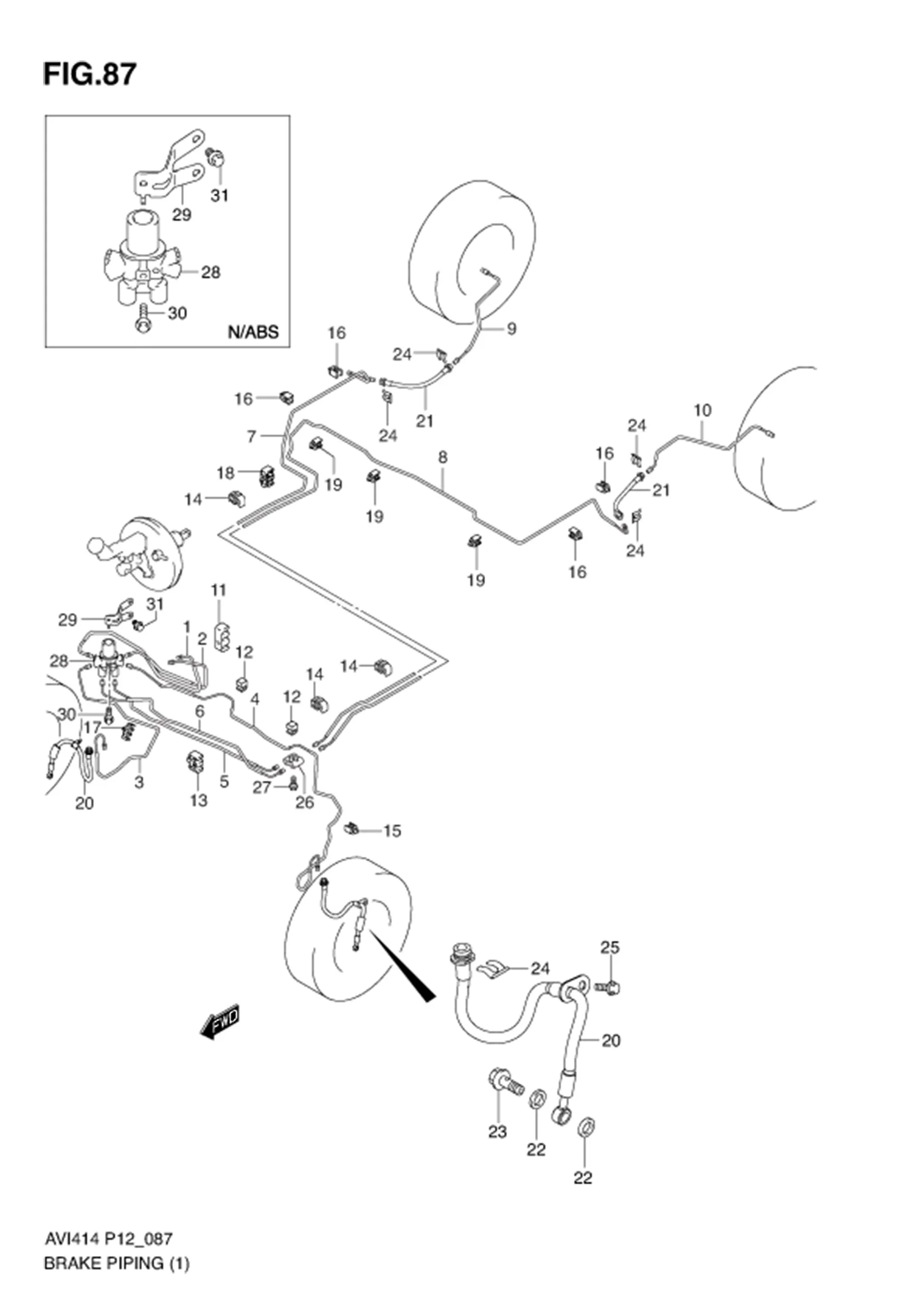 BRAKE PIPING (TYPE 1:N/ABS) 