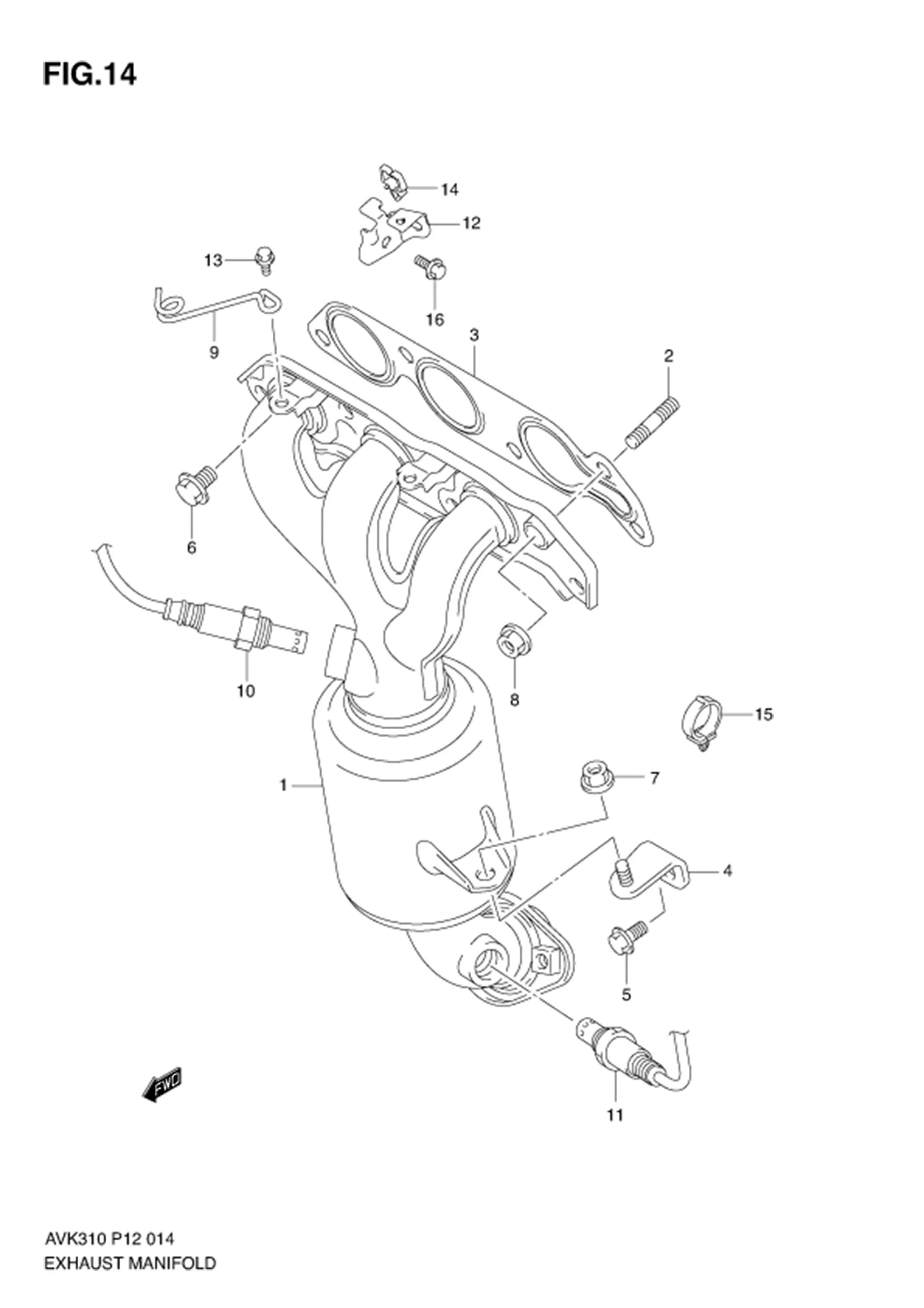 FIG.14 EXHAUST MANIFOLD 