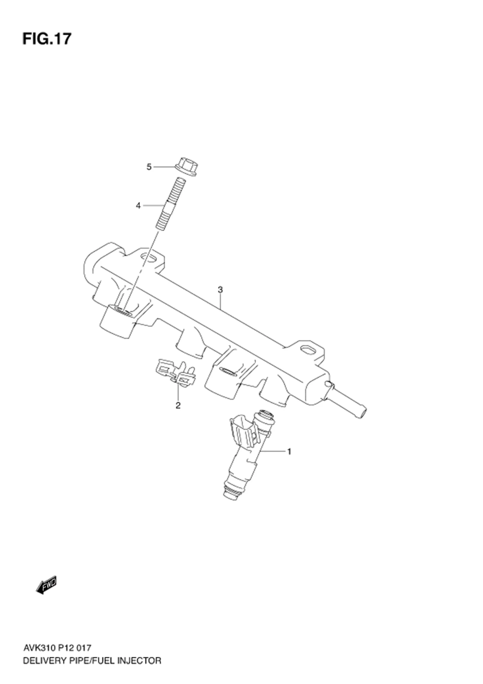 FIG.17 DELIVERY PIPE/FUEL INJECTOR 