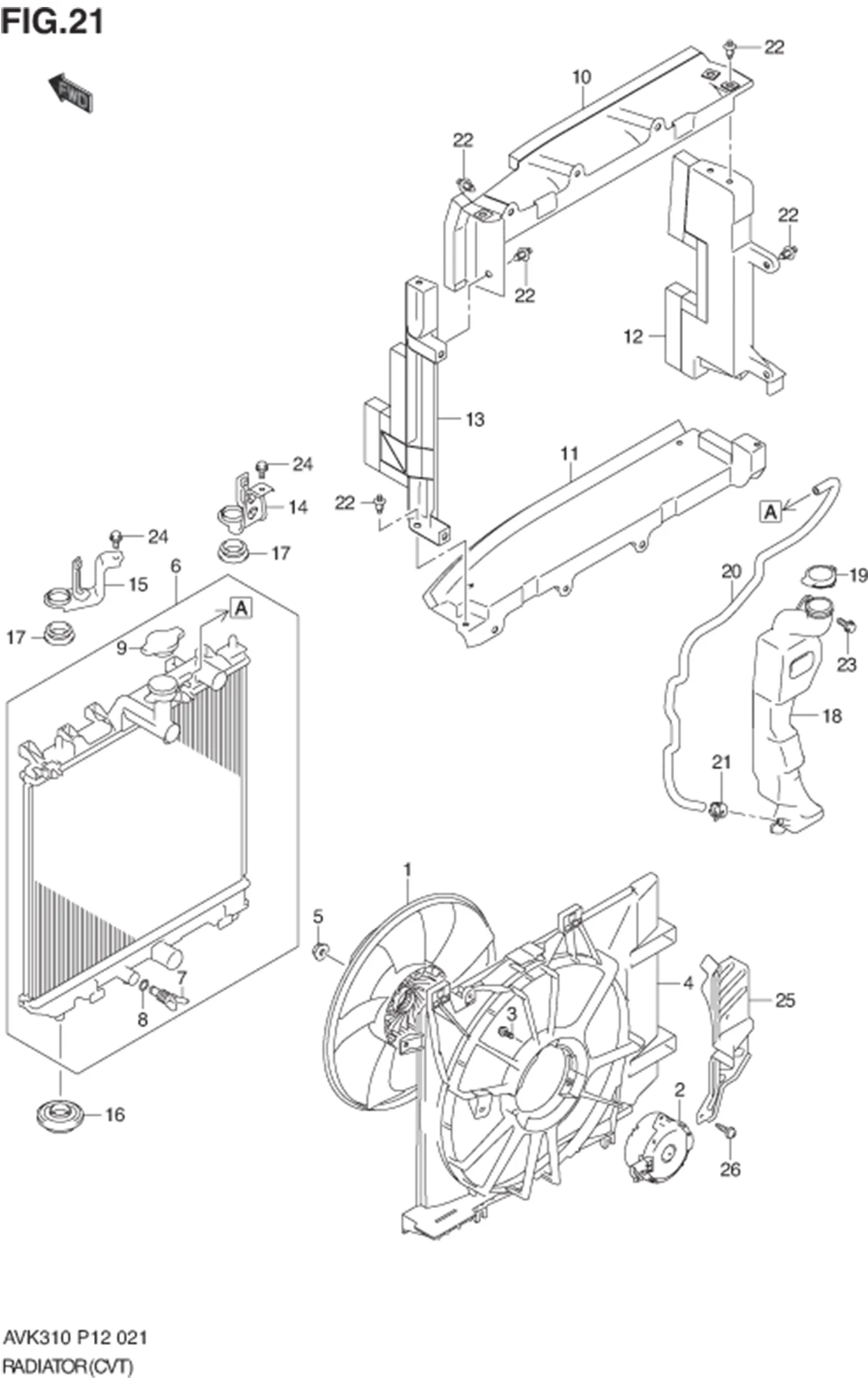 FIG.21 RADIATOR (CVT) 
