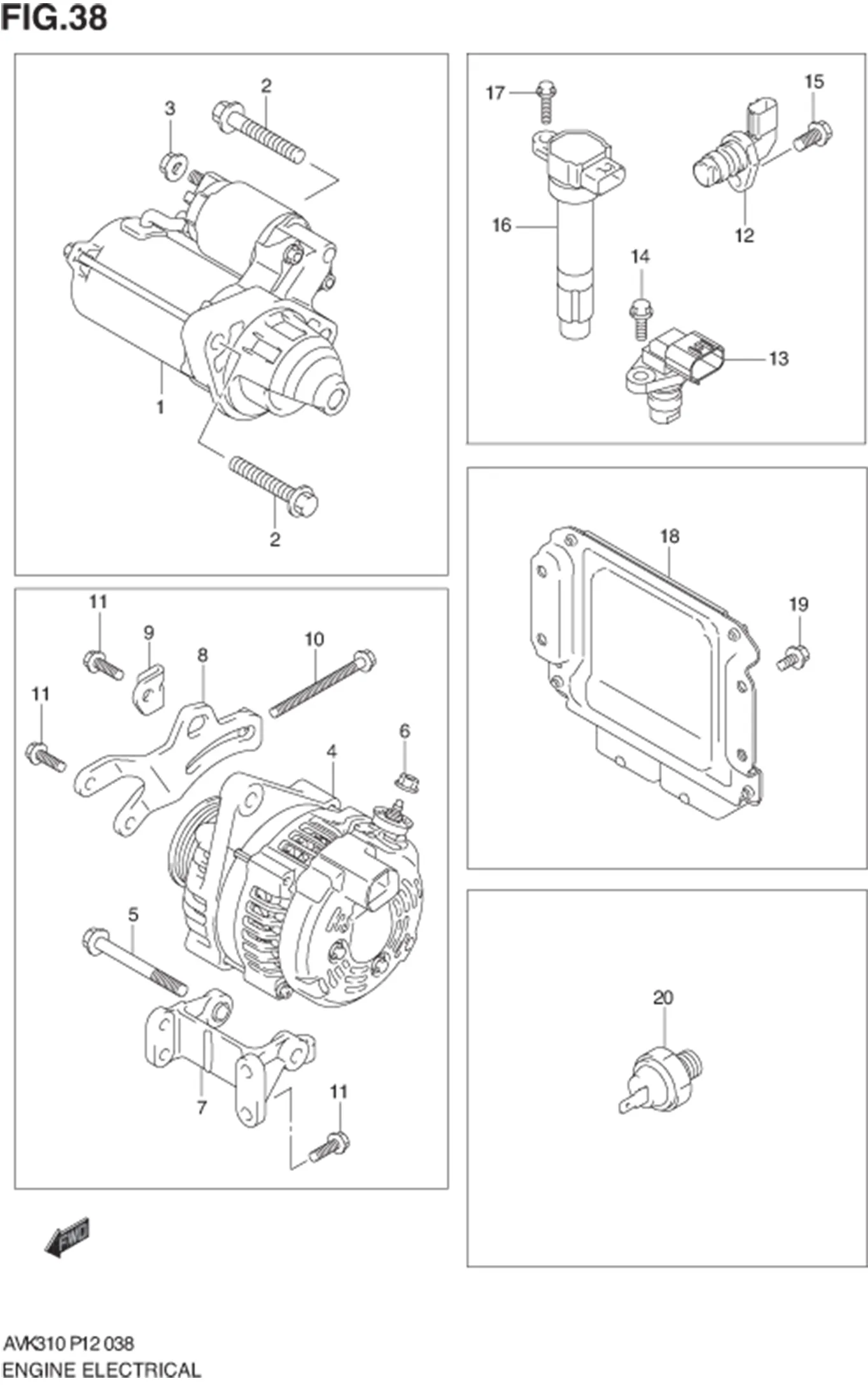 FIG.38 ENGINE ELECTRICAL 