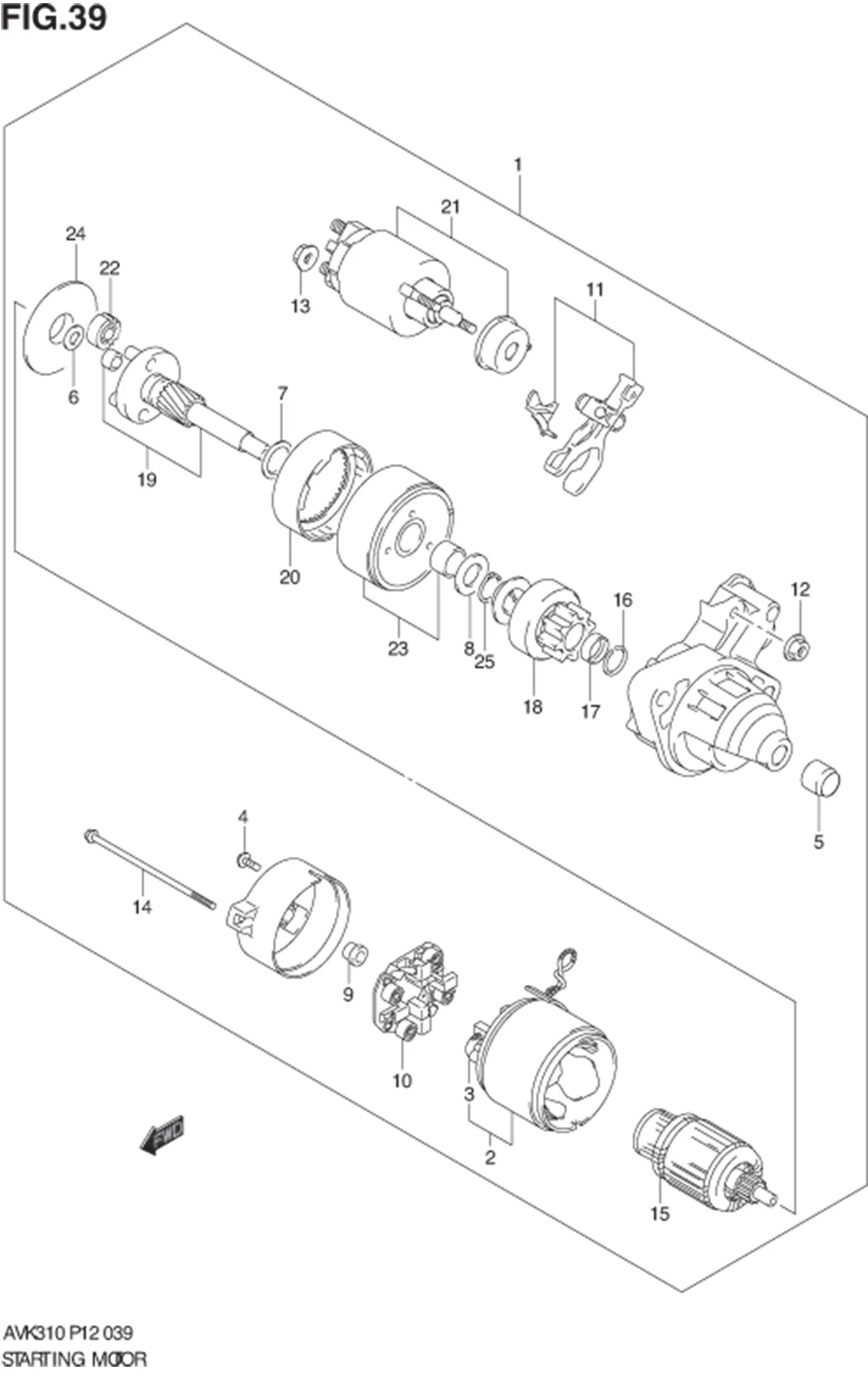 FIG.39 STARTING MOTOR 