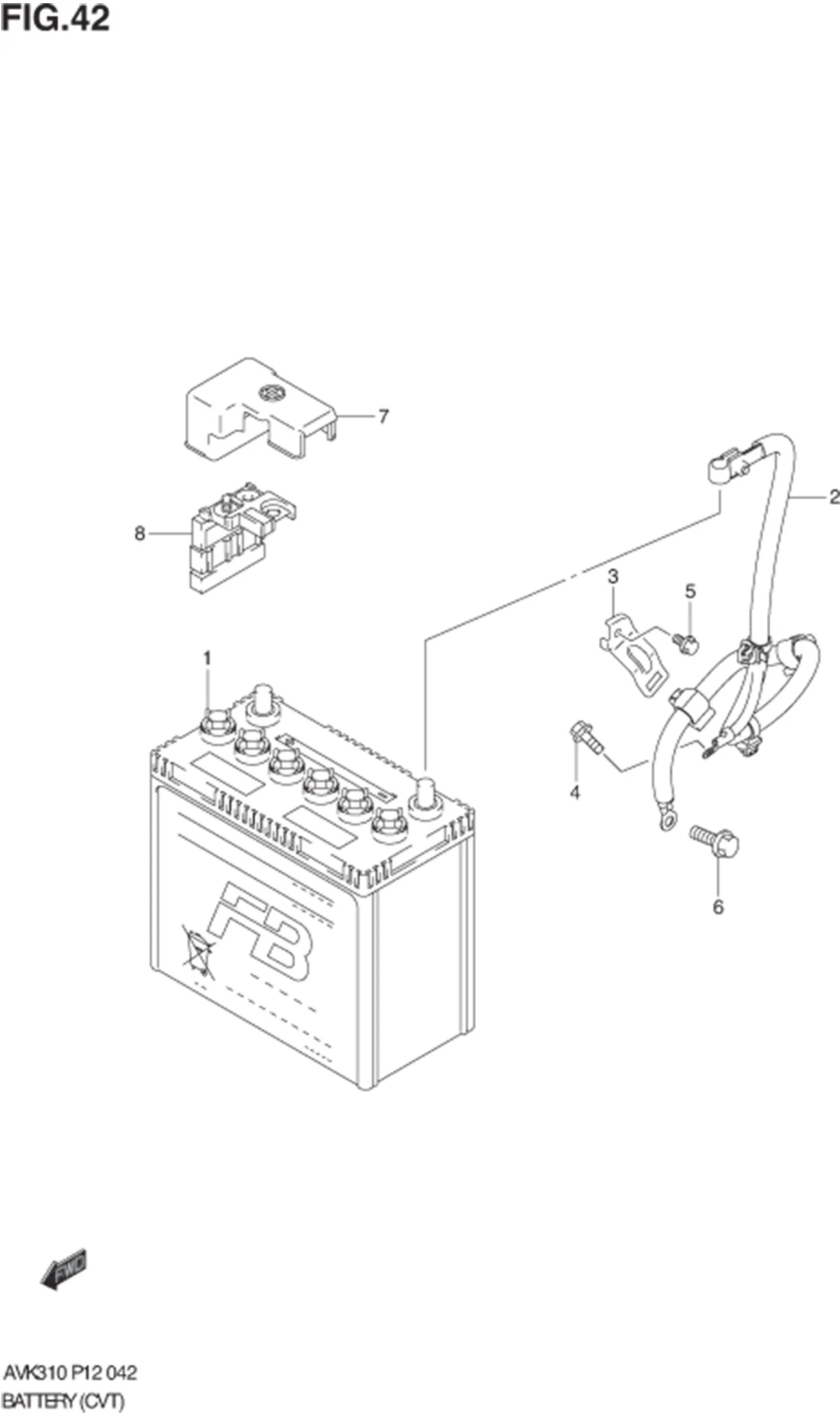 FIG.42 BATTERY (CVT) 