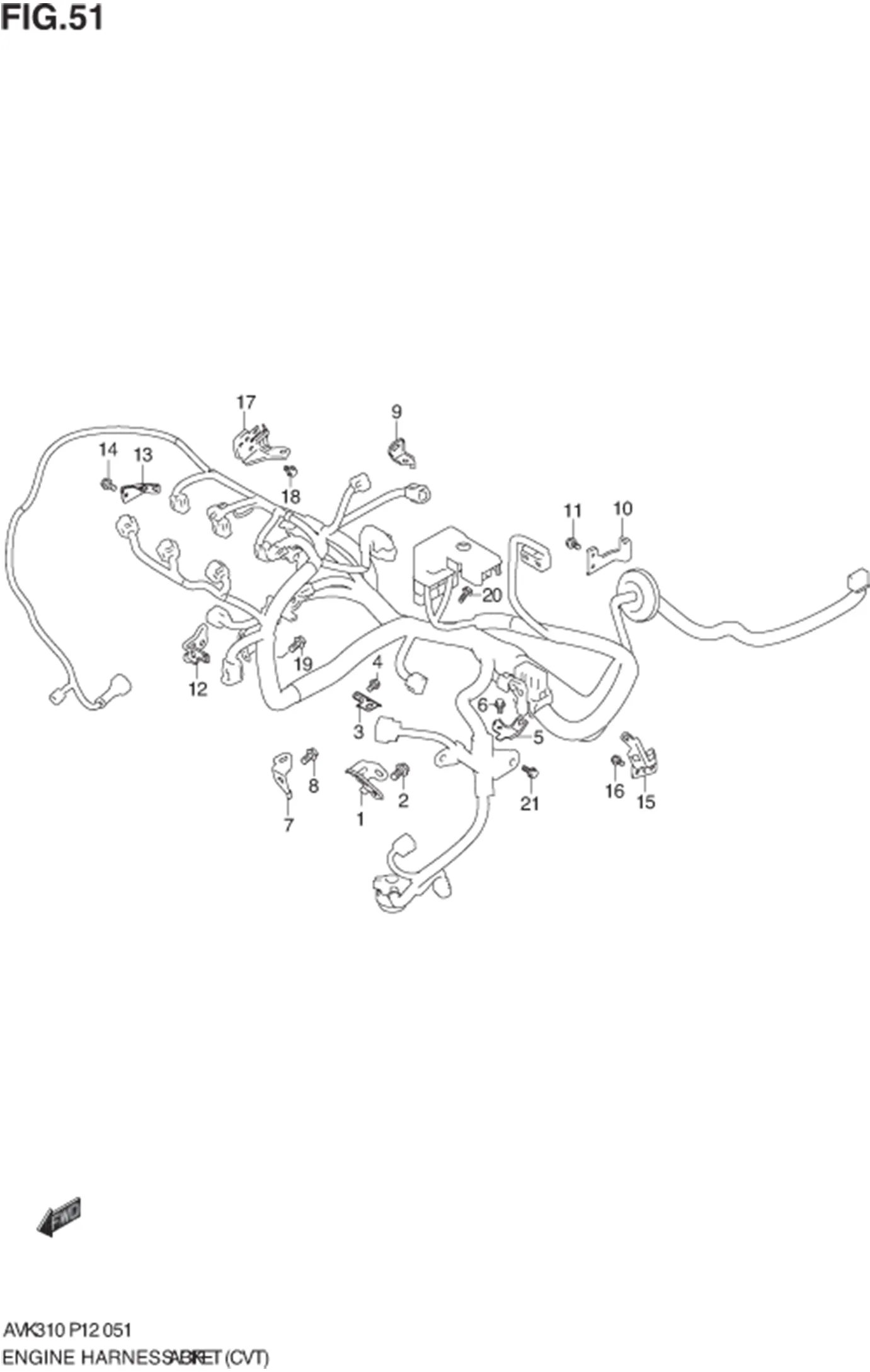 FIG.51 ENGINE HARNESS BRACKET (CVT) 