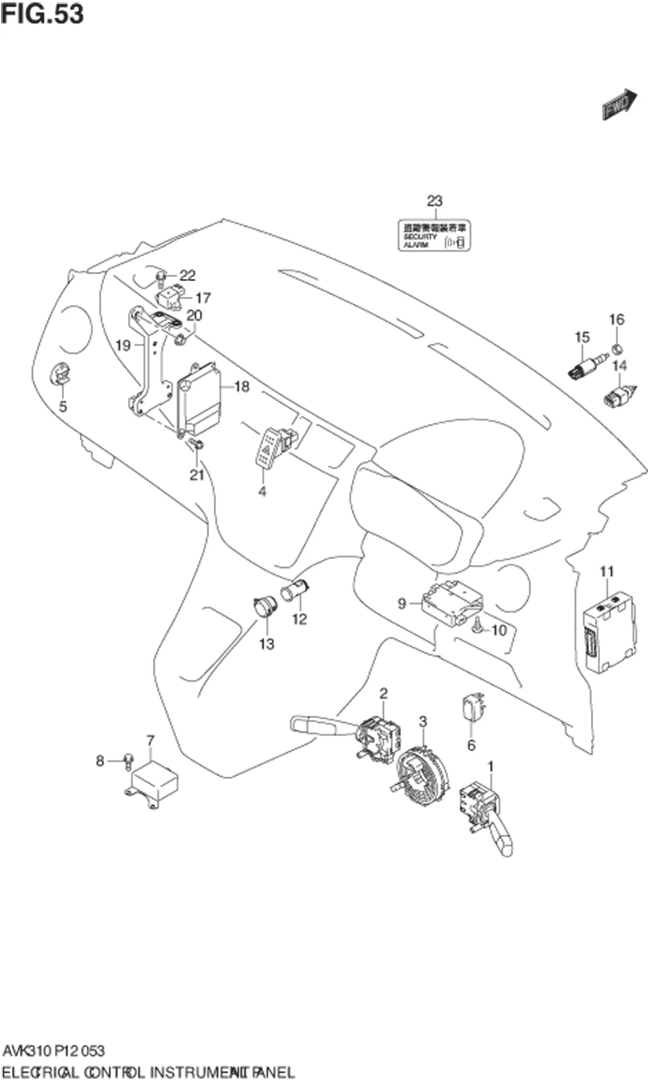 FIG.53 ELECTRICAL CONTROL INSTRUMENTAL PANEL 