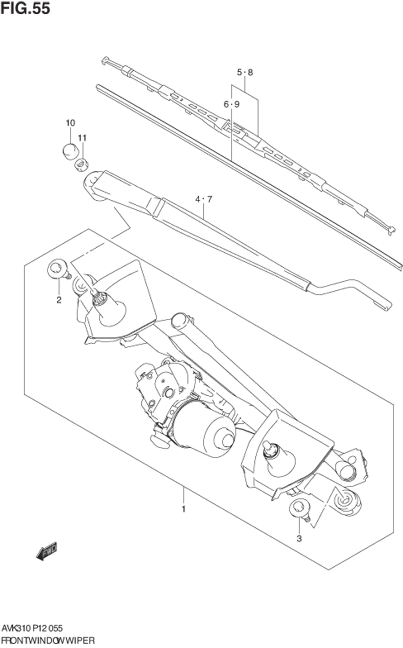 FIG.55 FRONT WINDOW WIPER 
