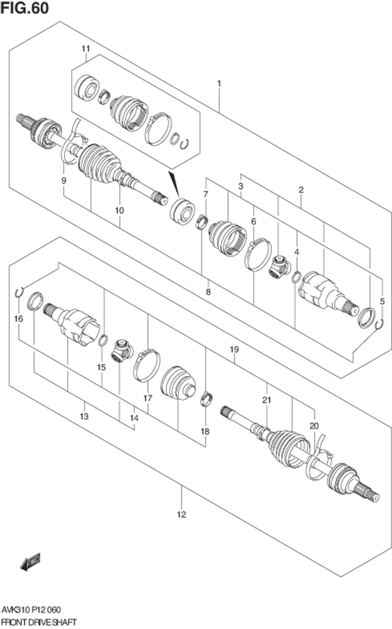 FIG.60 FRONT DRIVE SHAFT 