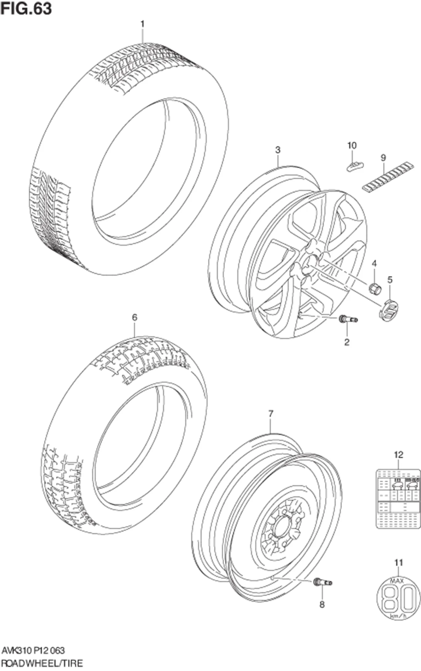 FIG.63 ROAD WHEEL/TIRE 