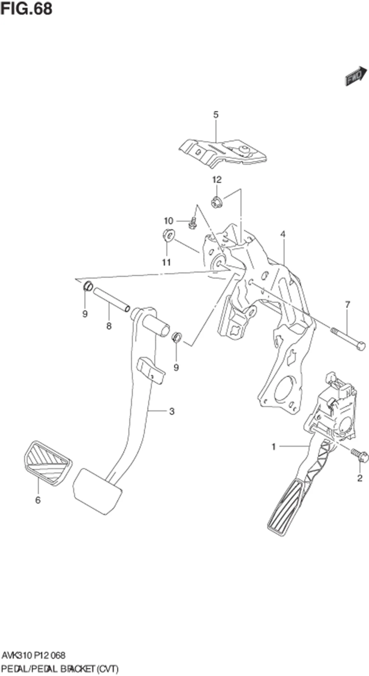 FIG.68 PEDAL/PEDAL BRACKET (CVT) 