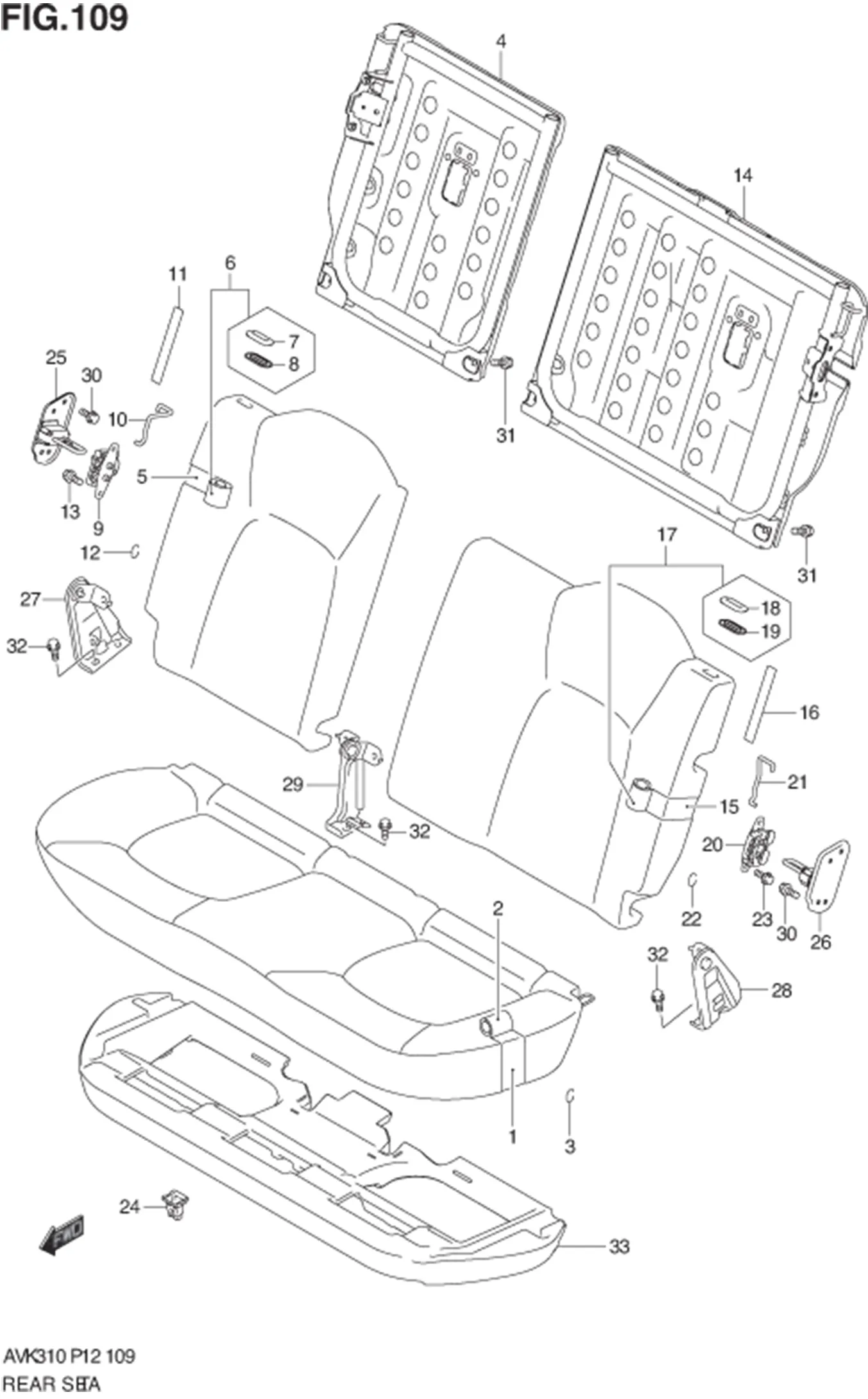 FIG.109 REAR SEAT (GLX) 