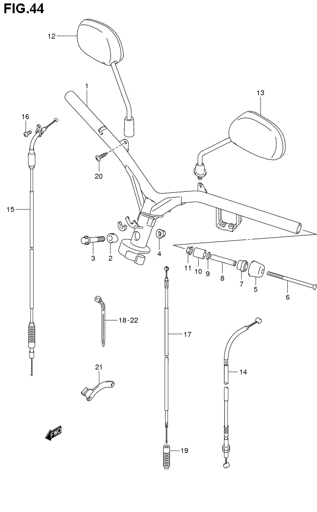 FIG.44 HANDLEBAR (FL125RCMDL1 P12)