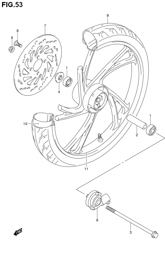 FIG.53 FRONT WHEEL