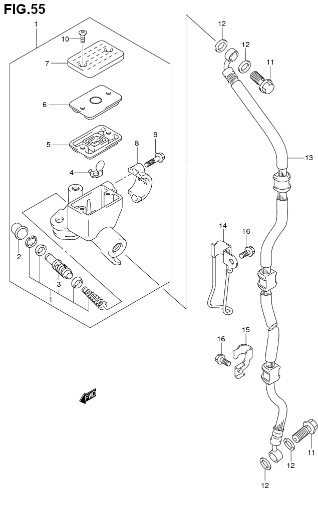 FIG.55 FRONT MASTER CYLINDER