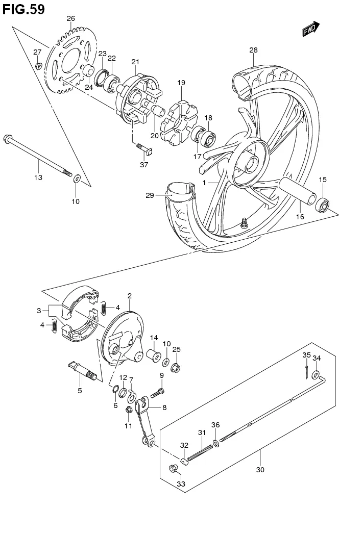 FIG.59 REAR WHEEL (FL125SCDL1 P12)