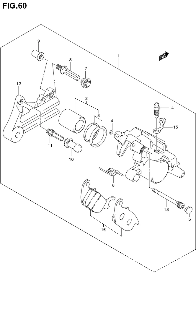 FIG.60 REAR CALIPER (FL125RCD/RCMDL1 P12)