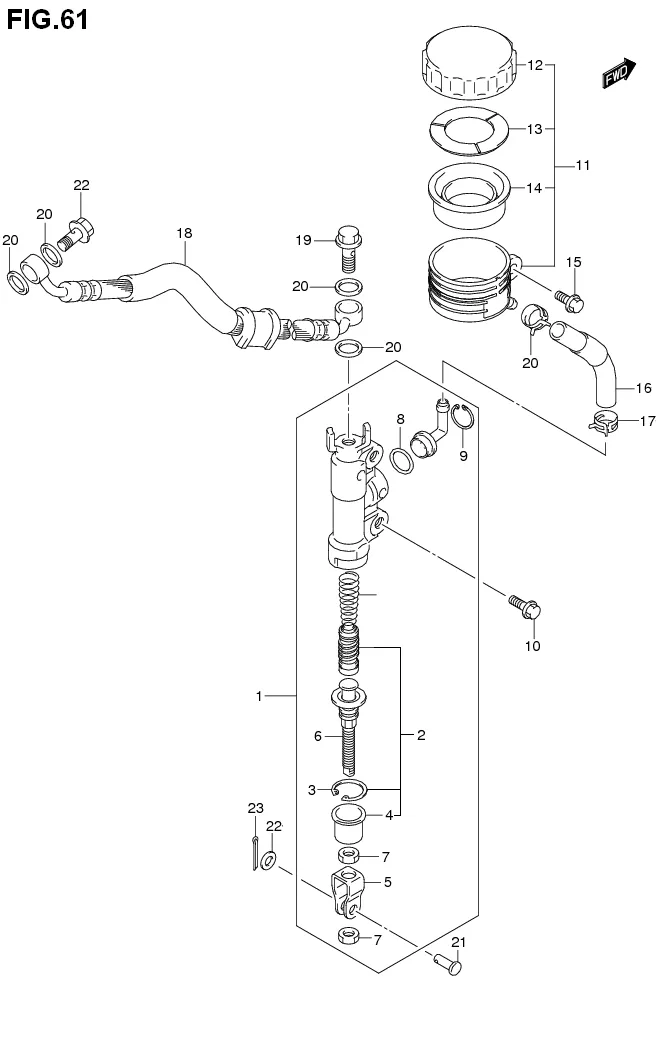 FIG.61 REAR MASTER CYLINDER (FL125RCD/RCMDL1 P12)