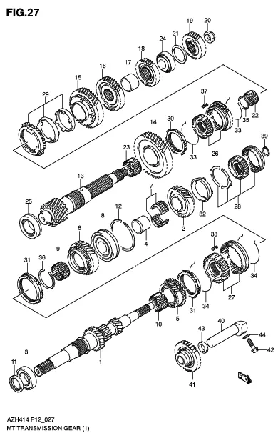 FIG.27 MT TRANSMISSION GEAR (MT)