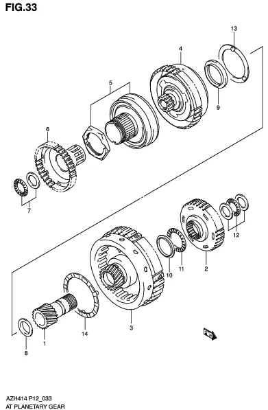 FIG.33 AT PLANETARY GEAR (AT)