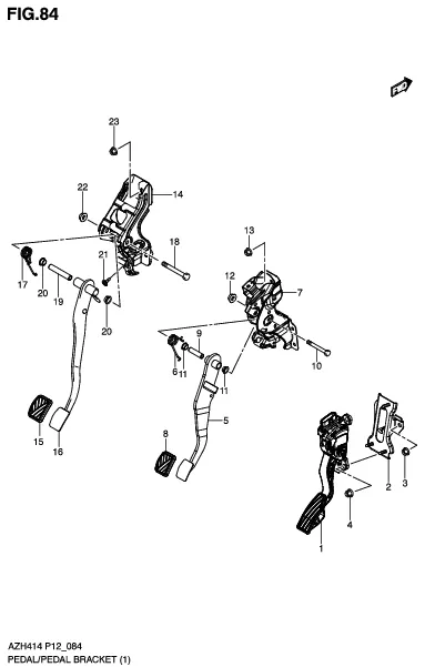 FIG.84 PEDAL/PEDAL BRACKET (MT:GL)