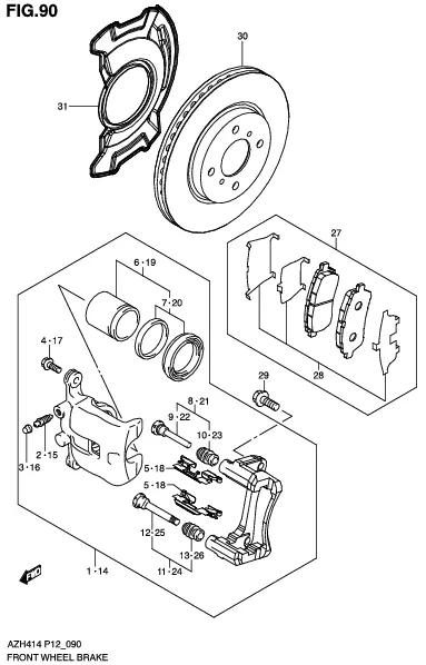 FIG.90 FRONT WHEEL BRAKE