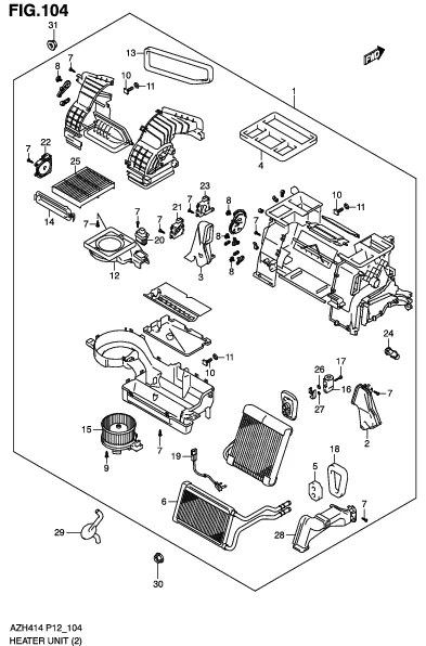 FIG.104 HEATER UNIT (GLX)