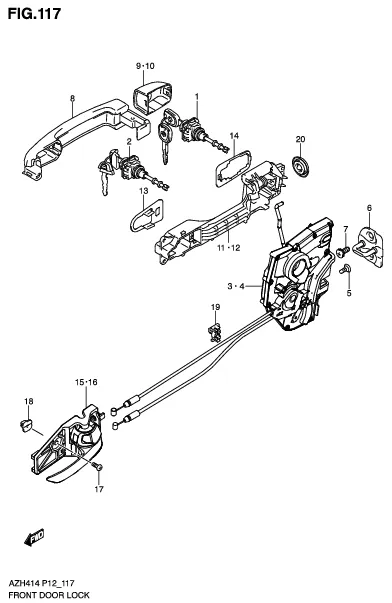 FIG.117 FRONT DOOR LOCK