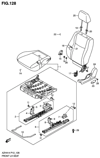 FIG.128 FRONT LH SEAT