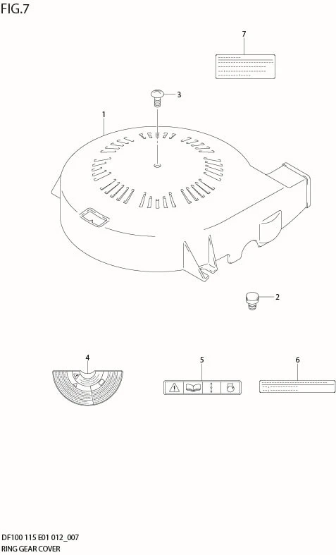 FIG 7   RING GEAR COVER (DF115Z E1)