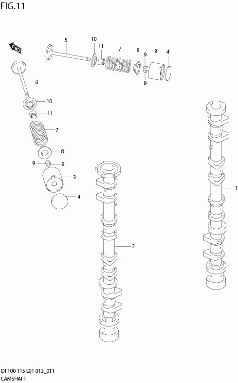FIG 11  CAMSHAFT (DF100T E1)