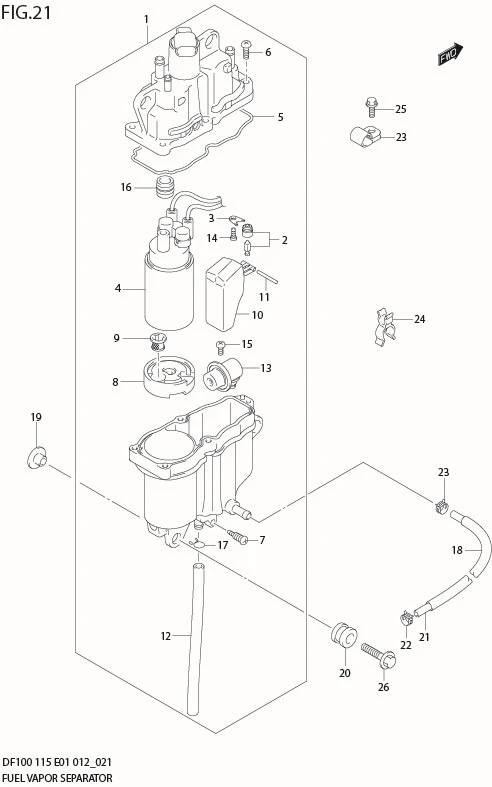 FIG 21  FUEL VAPOR SEPARATOR (DF115T E1)