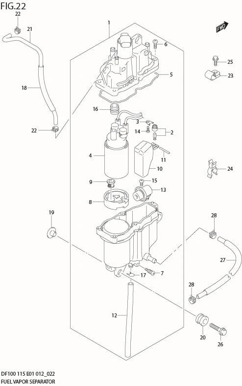 FIG 22  FUEL VAPOR SEPARATOR (DF115T E40)