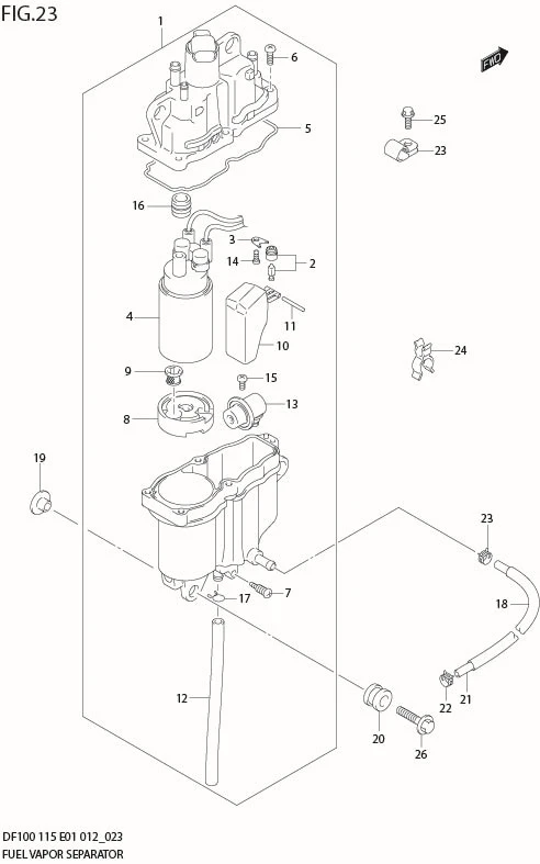 FIG 23  FUEL VAPOR SEPARATOR (DF115Z E1)