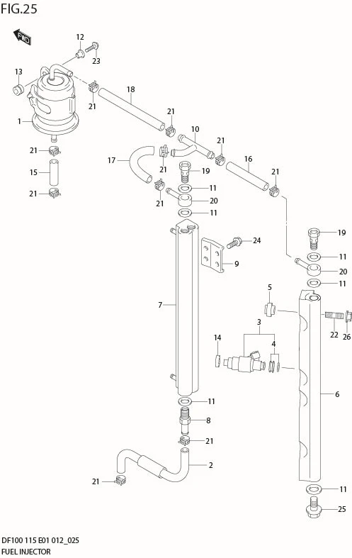 FIG 25  FUEL INJECTOR (DF100T E1)